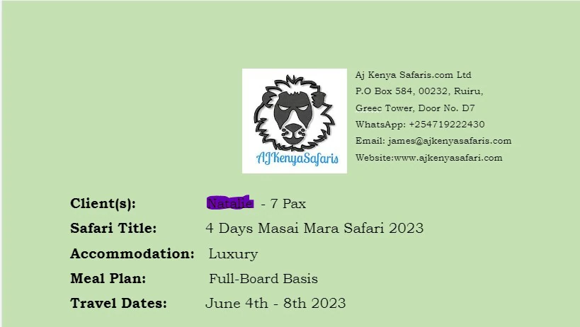 Apply for Kenya Visa - Evisa Application Services 5 Travel Itinerary - MasaiMaraSafari.in