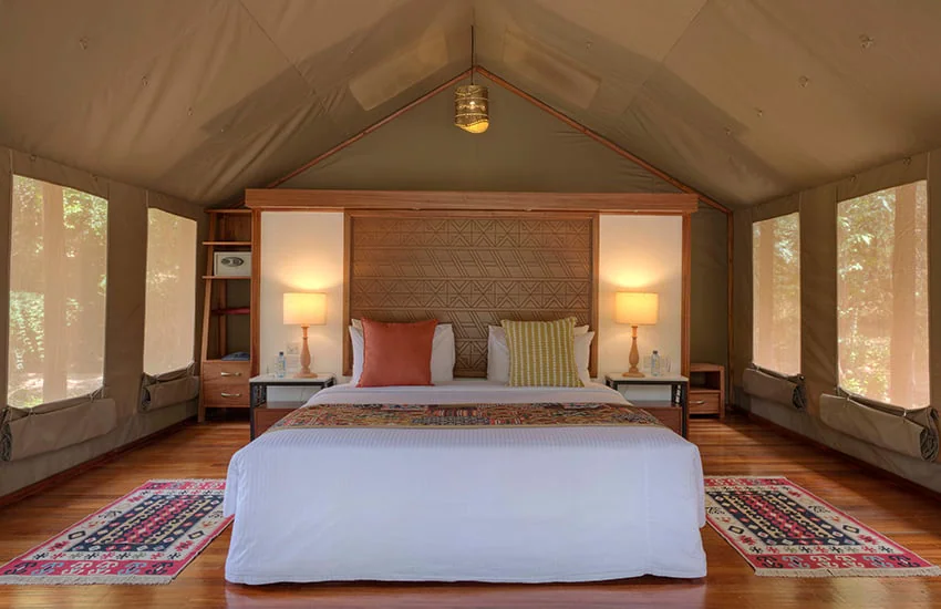 Sarova Mara Game Camp - Luxury Safari Camp in the Masai Mara 23 King-size bed inside the tented camp Sarova