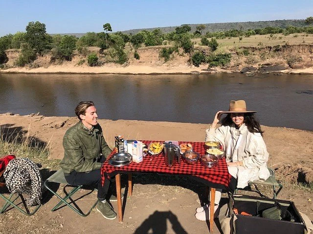 Kicheche Mara Camp Video Overview 1 breakfast by the river