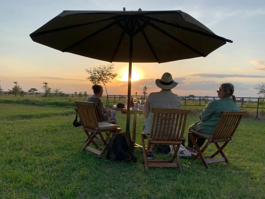 Mara Plains Camp Video Overview 6 Sundowner setup at Maasai mara