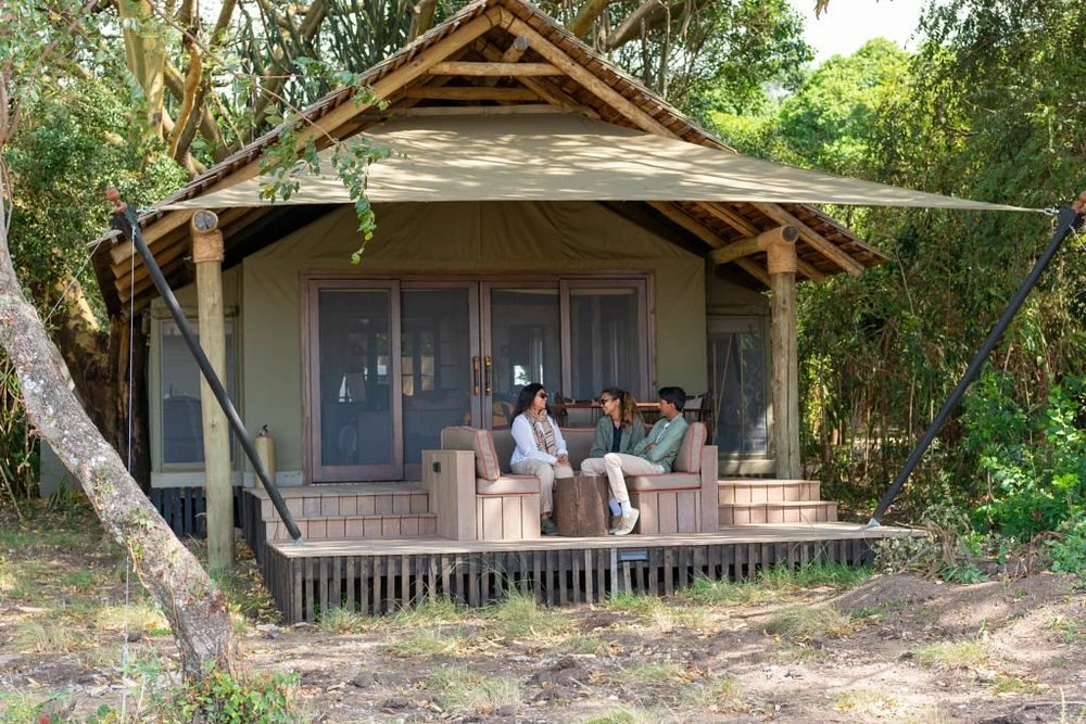 andBeyond Bateleur Camp Masai Mara Video Overview. 6 Geust resting at the camp after and eventful day